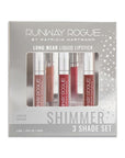 Runway Rogue Try Me x 3 Mini Long Wear Limited Edition Liquid Lipstick Set, Sunset Trio (‘Soft Light’, ‘Day Rate’, ‘Film Noir’)