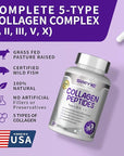 Multi Collagen Peptides Capsules 1800mg, Hydrolyzed Collagen Supplements for Women & Men with Types I, II, III, V & X, Collagen Protein Supports Skin Nails Bones & Joints | 120 Count