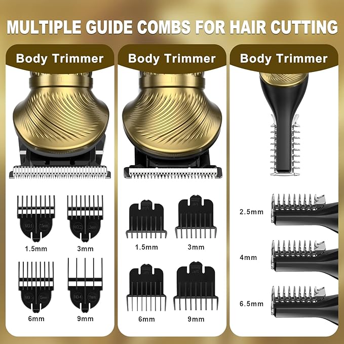 Beard Trimmer Kit for Men - Professional 6 in 1 Hair Clipper Trimmer, Cordless Multi Groomer, Mens Grooming Kit for Beard, Face, Body Nose Electric Razor with Travel Case as Gifts for Him