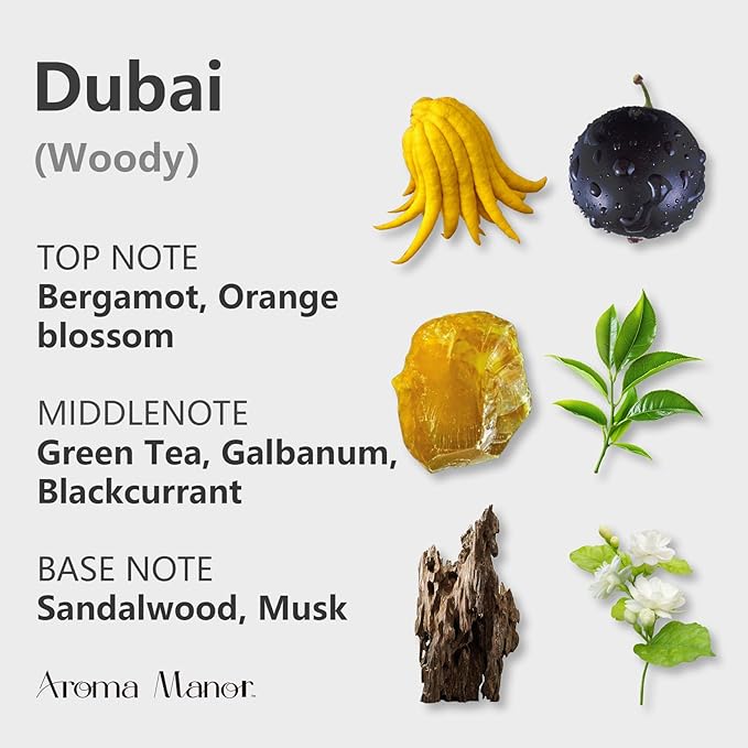 Hotel Fragrance Diffuser - Dubai Essential Oils Scent - Luxury Hotel Inspired Home Aromatherapy Diffuser Oil - Galbanum, Sandalwood, Musk - for Diffuser, Humidifier, Ultrasonic, Reed - 150ML
