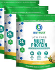 BioTrust Low Carb Protein Powder – Natural and Delicious Whey & Casein Blend from Grass-Fed Hormone Free Cows – Non GMO, Soy Free, Gluten Free, Hormone Free (Vanilla, 3-Pack)