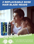 LED Display Ear and Nose Hair Trimmer Clipper for Men Women,2025 Rechargeable 2 in 1 Professional Painless Eyebrow & Facial Hair Trimmer with Powerful Motor and Dual-Edge Blades Easy Cleansing