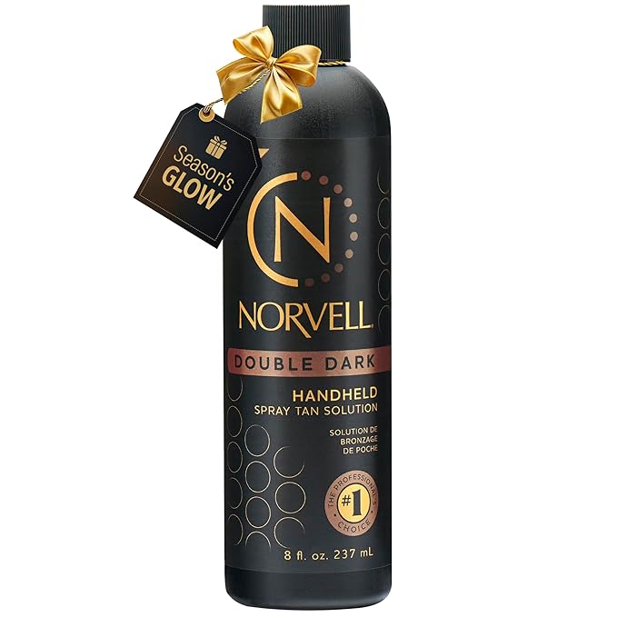 Norvell Premium Spray Tan Solution Double Dark 8 fl oz – Professional Sunless Tanning Formula for Deep Rich Bronze Glow, Streak Free, Fast Drying, Long Lasting Color