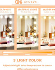 Vanity Mirror with Lights, 15 Dimmable LED Bulbs Large Hollyhood Makeup Mirror, Light up Mirror with 10X Magnification and USB Charging Port, Smart Touch 3 Colors, Metal Frame