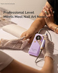 MelodySusie 2 in 1 Professional 35,000 RPM Nail Drill Kit, Coreless Rechargeable SM330G Electric Nail File, Cordless Portable Nail EFile for Acrylic Gel Nail Polish Removal, Lightweight & Quiet Purple