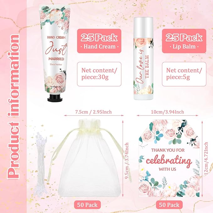 25 Set Wedding Lip Balms and Wedding(Floral)