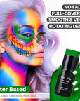 Go Ho Dark Green Face Body Paint Stick,Water Based Washable Green Face Paint Stick,Full-coverage Cream Green Body Paint for Halloween Cosplay SFX Witch Hulk Makeup,St Patricks Day Accessories