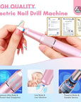 SAVILAND Portable Electric Nail Drill: 40000 RPM Rechargeable Electric Nail File for Acrylic Nails Professional with Ceramic Corn Head Nail Drill Bits for Nails Manicure Tools & Pedicure Kit Salon Use