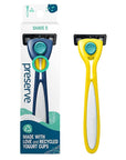 Preserve Shave 5 Five Blade Refillable Razor, Made from Recycled Materials, Sunshine Yellow