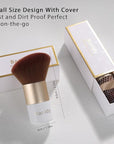 Kabuki Face Makeup Brush, Portable Travel Blush Brush Flawless for Foundation, Powder, Bronzer Buffing, Liquid, Cream, Cruelty Free