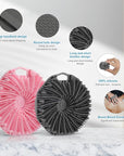 Silicone Body Scrubber,Exfoliating Body Scrubbers for use in Shower,Silicone Body Brush for Showering and Anti-Slippery Handles for All Skin Types,Eco Friendly Shower Scrubber for Body (Baby Blue)