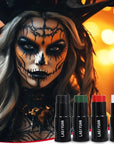 Face Body Paint Stick (BLACK+WHITE)，Water Resistant Sports Body Makeup Athletes Softball， Football Baseball ， Professional Halloween Face Makeup Kit ，for Halloween costume， Zombie Clown Vampire