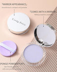 Matte Foundation Powder, Jelly Setting Powder with Mini Puff, Powder-free Oil Control Face Pressed Powder Creates Long-Lasting Silky Blurring Waterproof Makeup