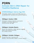 Salmon DNA PDRN Anti-Aging Serum, 5000ppm Salmon Egg DNA Ampoule, 2000ppm Collagen, Glutathione, Niacinamide & 6 Hyaluronic Acids, Korean Skincare for Wrinkles & Radiance,0.05 fl.oz x 30e