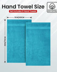 Infinitee Xclusives Teal Hand Towels for Bathroom - Set of 6 (16x28 inches) 600 GSM, 100% Cotton Ultra Soft, Quick Drying, Hotel Quality Hand Towel Set (Serene Teal)
