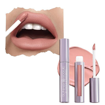 Runway Rogue Velvet Glam Liquid Lipstick, Almost-Matte Soft Nude Lipstick with a Touch of Blush, ‘Minimalist’