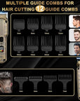 Professional Hair Clipper for Men Hair Cutting Kit Men's Beard Trimmer Hair Trimmer Shaver Cordless Barber Clippers and Trimmers Set Bronze