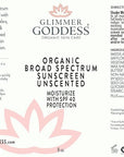 Glimmer Goddess Organic Unscented Sunscreen