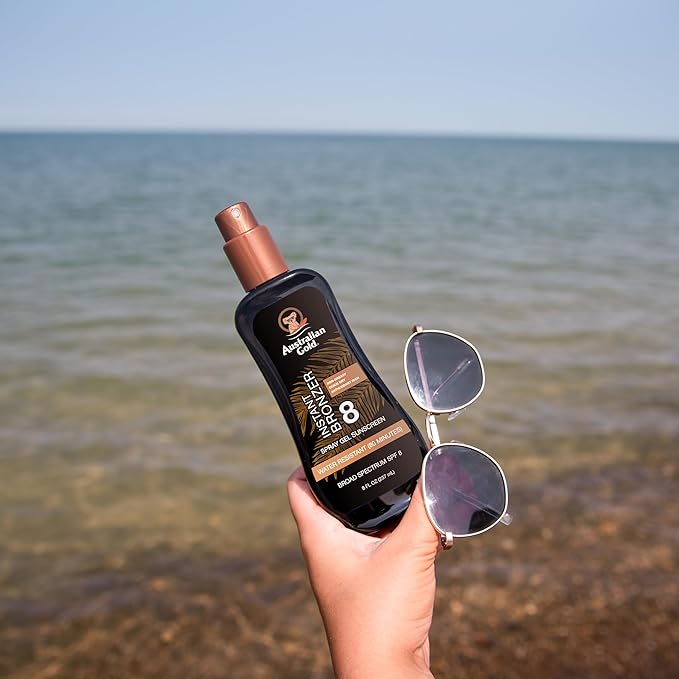 Australian Gold Spray Gel Sunscreen with Instant Bronzer SPF 8, 8 Ounce