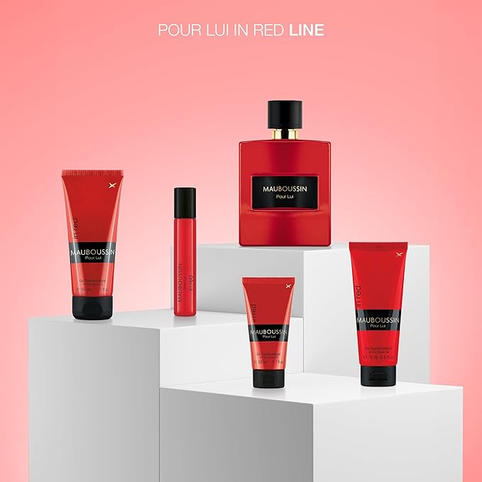 Mauboussin - Pour Lui In Red 100ml (3.3 Fl Oz) - Eau de Parfum for Men - Woody & Spicy Scents
