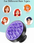 HEETA Scalp Massager Hair Growth, Soft Silicone Scalp Scrubber Shampoo Brush for Exfoliation, Dandruff Removal Head Massage Stress Relax, Wet & Dry Use for Thick Thin Curly Hair Care, Black