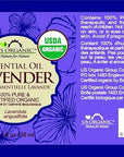 US Organic 100% Pure Lavender Essential Oil, Directly sourced from Bulgaria, USDA Certified Organic, Undiluted, for Diffuser, Humidifier, Massage, Skin, Hair Care, Non GMO, 30 ml