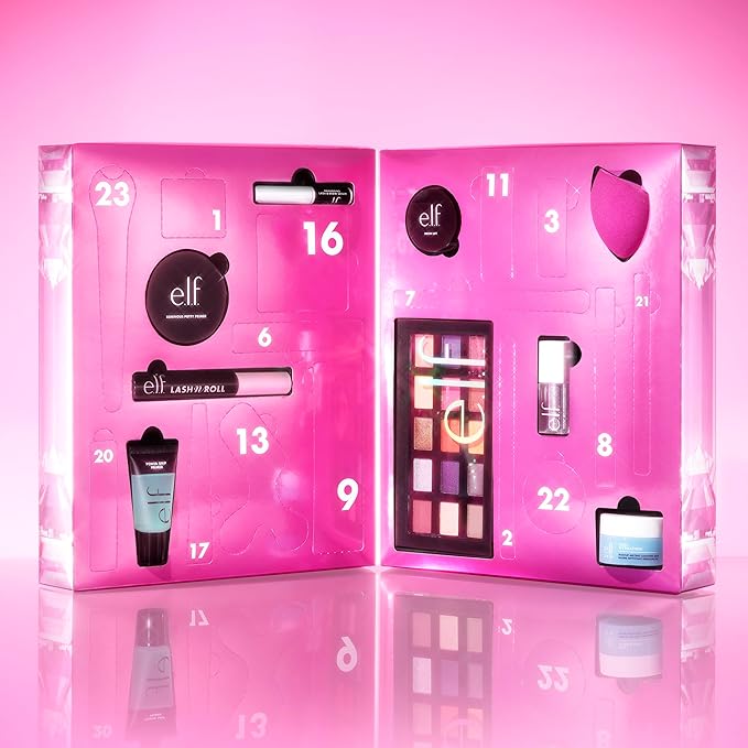 e.l.f. Sleigh the Holidays 24-Day Advent Calendar 2025, Skincare Essentials & Festive Makeup In Limited-Edition Shades, Vegan & Cruelty-Free