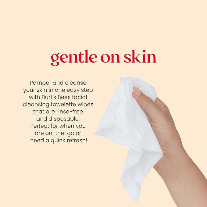 Burt's Bees Stocking Stuffers, Aloe Vera Face Wipes, for Sensitive Skin, Soothing Makeup Remover & Facial Cleansing Towelettes Christmas Gifts, 30 Ct. (3-Pack)