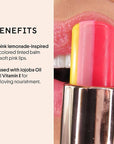 Winky Lux Pink Lemonade Tri-Color Tinted Lip Balm – Lip Care with Jojoba Oil & Vitamin E, Sheer Tint, Juicy Citrus Scent, Softens and Hydrates Dry Lips