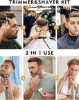 Professional Hair Clippers for Man,Electric Shavers Razor T-Blade Hair Trimmer, Men’s Grooming Kit Cordless Barber Trimmer Bald Shavers with 4 Guides & 3 Foil Head (Bronze)