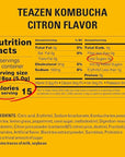 TEAZEN Citron Kombucha Tea, Hydration Drink Mix, Sugar Free, Live Probiotics & Prebiotics, 30 Sticks, 5.29oz