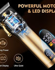 Suttik Hair Clippers for Men Professional, Cordless Beard Trimmer & Electric Shavers for Men, Mens Hair Clippers and Trimmer Kit for Barber with Case, Gold