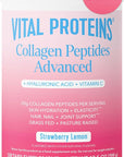 Vital Proteins Collagen Peptides Advanced, Hydrolyzed Peptides with Hyaluronic Acid and Vitamin C - Strawberry Lemon Flavor Powder, 10.5oz