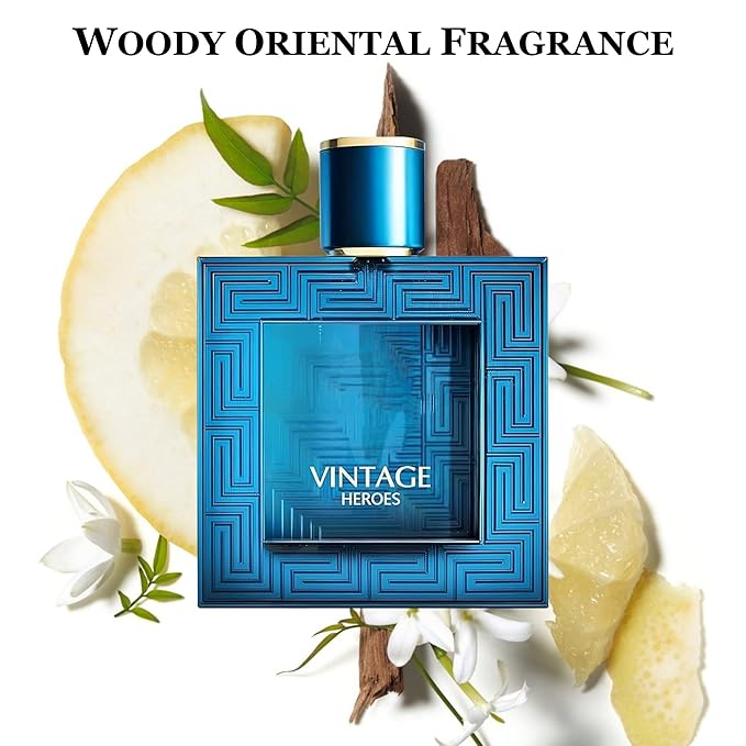 Men Cologne Set (3.4oz/100ml x 2PCS) Eau De Perfume Natural Spray Notes of Woody, Spicy, Citrus & Aromatic Long Lasting Fragrance for Daily Use (VintageH&VictoryDB)