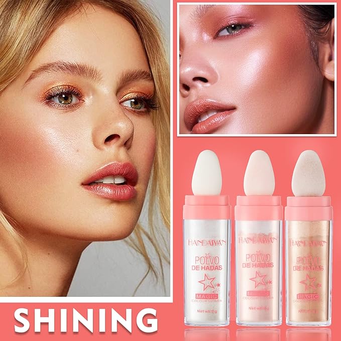 3PCS Polvo De Hadas Highlighter Glitter Stick Body