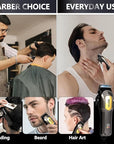 Hair Clippers for Men Professional - 7500RPM Cordless Clippers and Trimmers Set with Long Battery Life - USB-C Rechargeable Electric Hair Cutting Kit for at-Home Use (Silver)