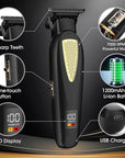 Zeuti Hair Clippers,Mens Beard Trimmer,Electric Razor for Men,Professional Hair Cutting Kit & Zero Gap T-Blade Trimmer & 7500 RPM Foil Shaver with LCD Display,Mens Gift