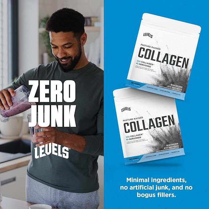 Levels Collagen Peptides, No Artificial Ingredients, 11G of Collagen, Unflavored, 1LB