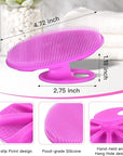 INNERNEED Food-Grade Soft Silicone Body Cleansing Brush Shower Scrubber, Gentle Exfoliating and Massage for All Kinds of Skin (Purple+Dark Green)