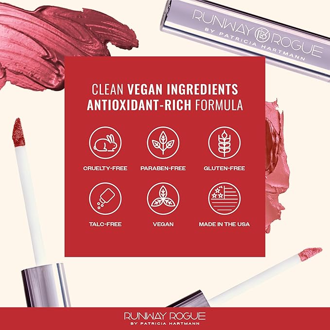 Runway Rogue Pearl Glam Long Wear Shimmer Liquid Lipstick, Metallic Nude/Pale-Pink Lipstick with Silver and Gold Shimmer, ‘Soft Box’