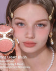 Flower Knows Little Angel Cream Blush,Buildable & Blendable Makeup Blush for cheeks,Soft & Long-lasting,Pink Nude Flush for All Skin Tones(03 Paradise Poet,6g)