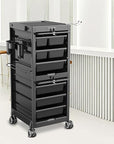 TASALON Professional Salon Trolley Cart, 6 Drawers with Dividers, Lockable Storage,Versatile Salon Cart for Hair Stylist, Hair Tool Holders, Black