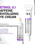 ANUA Retinol 0.1 Caffeine Revitalizing Eye Cream, Under Eye Cream For Hydration, Glow Up Eye Contour, Niacinamide, Retinol For Face, Night Cream For Eye Care, Korean Skin Care (30g/1.05oz)