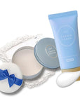 Suppin Setting Powder & Hydrating BB Cream for Women, Translucent Pressed Powder & Organic BB Cream Foundation with Shea Butter, Planted Protein & Collagen by Japanese Skincare, Innocent Floral