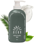 ODID Milk in Cera Perfume Body Wash - Korean Moisturizing Body Cleanser for All Skin Types - Natural Green Herb Scent - with Milk Protein and Ceramide, 16.9 fl.oz.