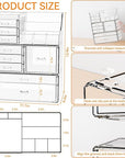 Yieach 3 Pack Clear Makeup Organizer Countertop for Dresser,Vanity and Bathroom Counter Organizer,Tiered Stackable Makeup Acrylic Organizers with 9 Drawer for Skincare,Brush and Make up Holders