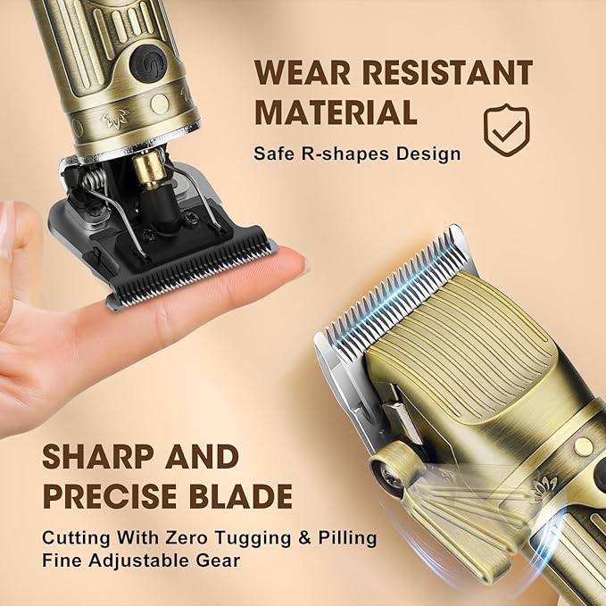 Hair Clippers for Men Set Cordless,Mens Beard Trimmer,Nose Trimmer,Foil Shavers for Men,Professional Barber Clippers for Hair Cutting,for Nose,Body,Beard Grooming & LED Display,Travel Case
