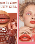 3Pcs Cute Rabbit Hydrating Lip Gloss Set,Cute Bunny Lip Glaze, Moisturising Jelly Liquid Lipsticks Lip Stain,Waterproof Non-Stick Cup Long Lasting Cute Makeup
