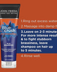 John Frieda Blue Crush Shampoo and Conditioner Set for Brunettes, Nourishes Color-Treated and Natural Hair, Blue Pigments for Vibrant, Cool-Toned Brunette Hair, 8.3 Oz, Pack of 2