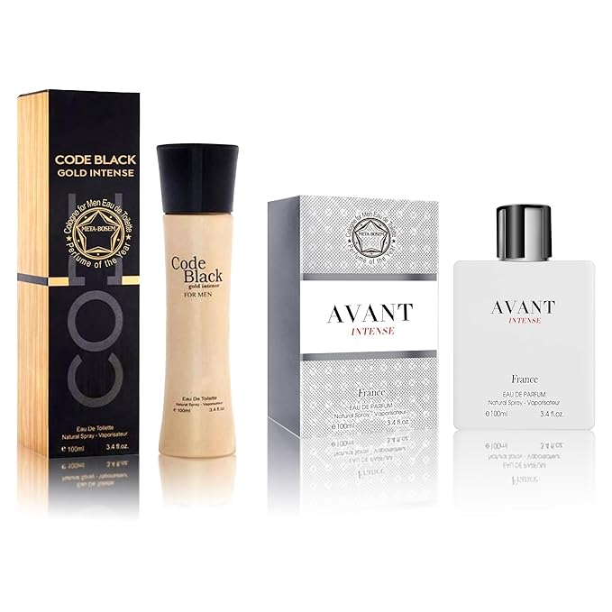 Men Cologne Set (3.4oz/100ml x 2PCS) Eau De Perfume Natural Spray Notes of Woody, Spicy, Citrus & Aromatic Long Lasting Fragrance for Daily Use (AvantI&BCIGold)